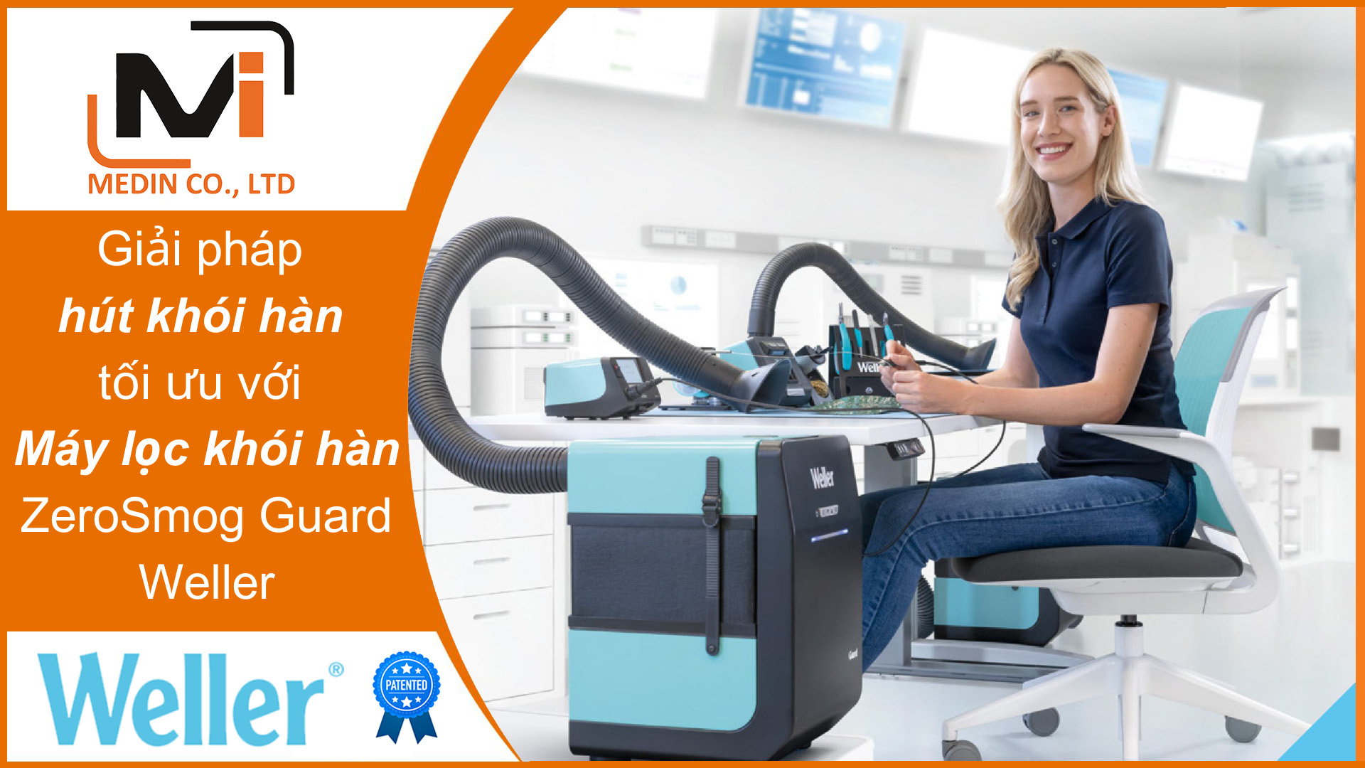 Giải pháp hút khói hàn tối ưu cho môi trường sản xuất điện tử với Máy lọc khói hàn ZeroSmog Guard Weller